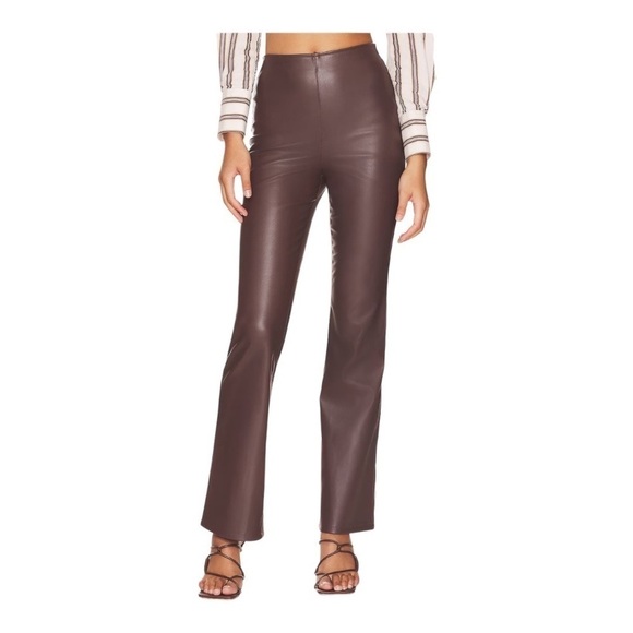 AFRM Pants - AFRM x Revolve Vegan Leather Pant Alyssa Pant Baby Boot High Waist Pull On XS